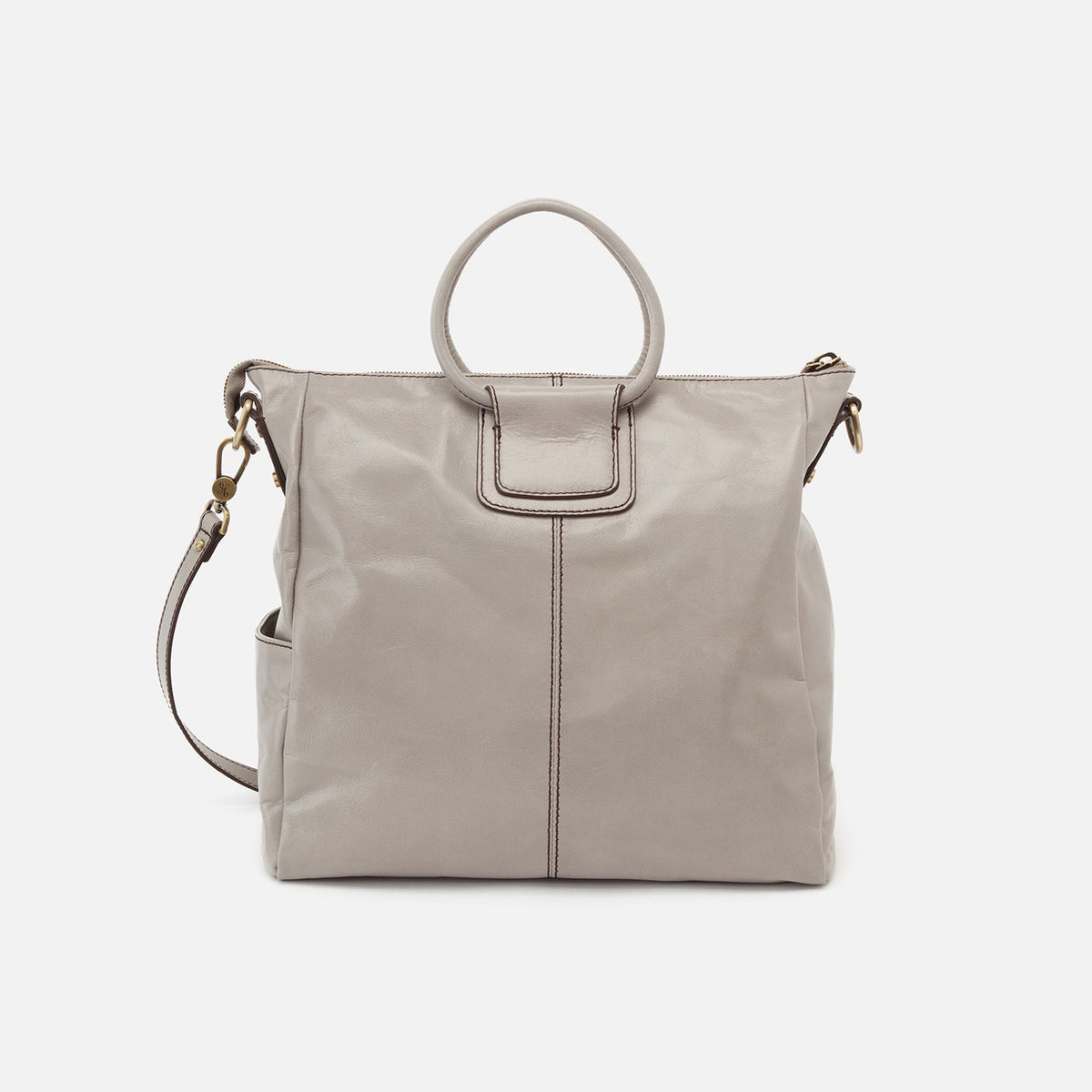 HOBO Sheila Large Satchel in Polished Leather - Driftwood