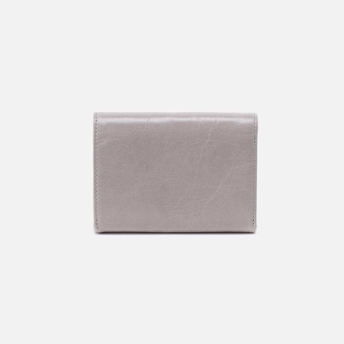HOBO Robin Compact Wallet In Polished Leather - Light Grey