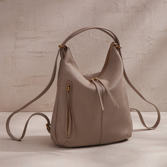 HOBO Merrin Convertible Backpack In Pebbled Leather - Taupe