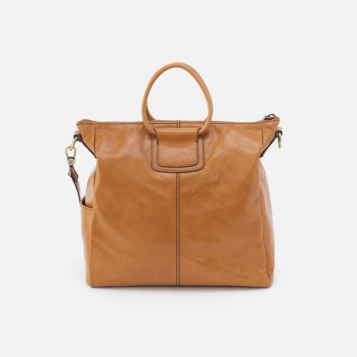 HOBO Sheila Large Satchel In Polished Leather - Natural