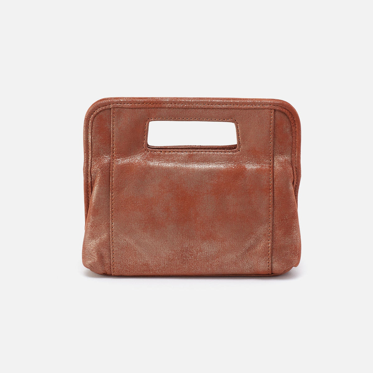 HOBO Ace Clutch In Metallic Leather - Patina
