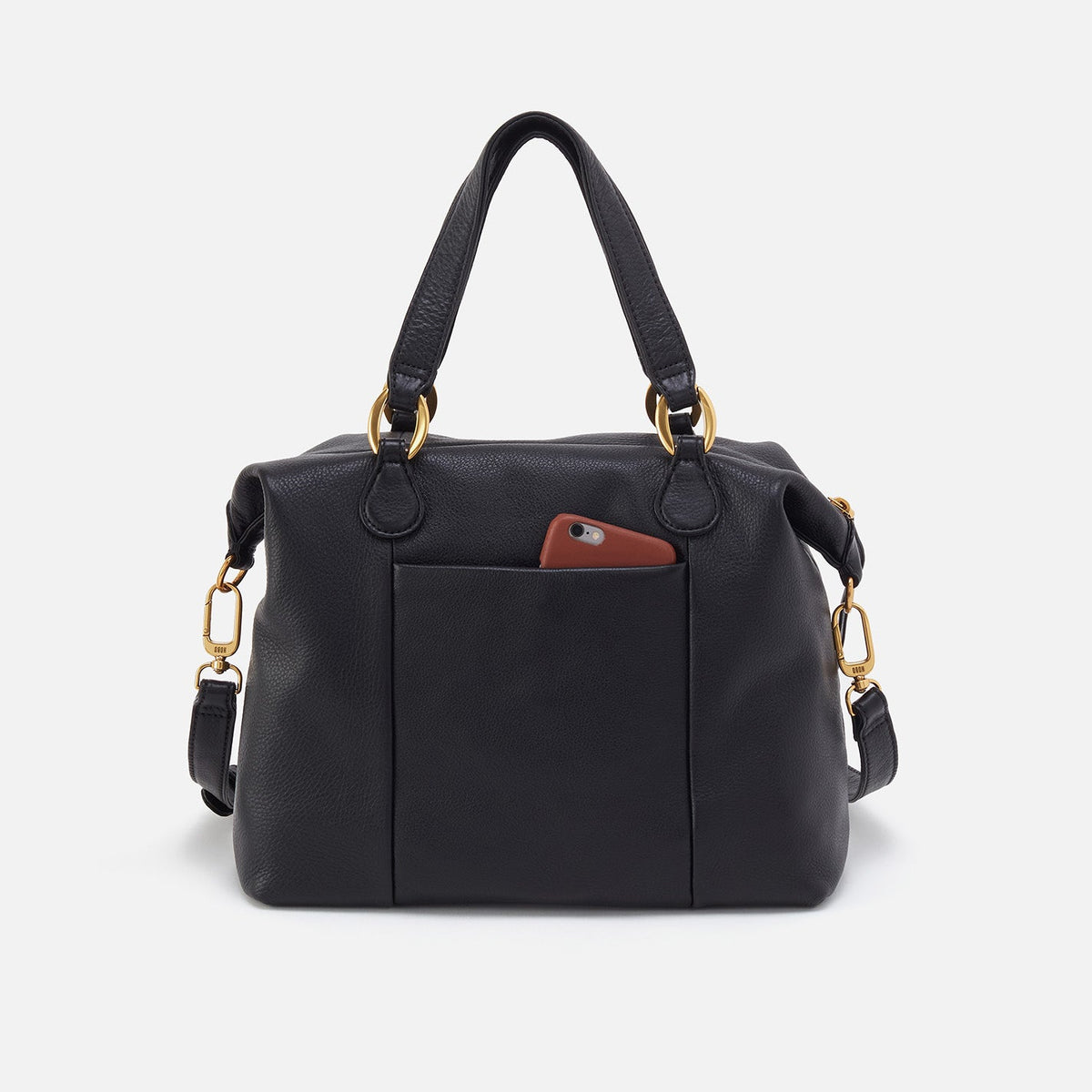 HOBO Harley Satchel In Pebbled Leather - Black