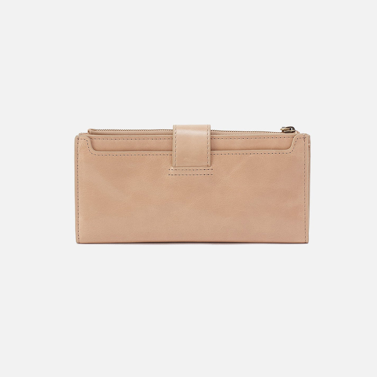 HOBO Dunn Continental Wallet In Polished Leather - Sand