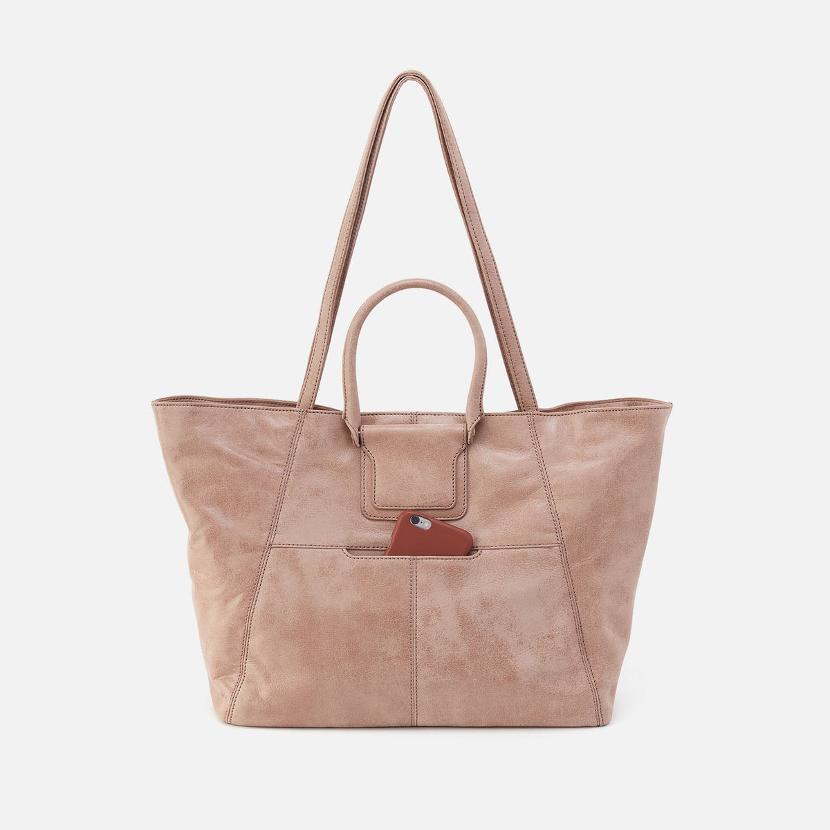 HOBO Sheila East-West Tote In Buffed Leather - Hazel
