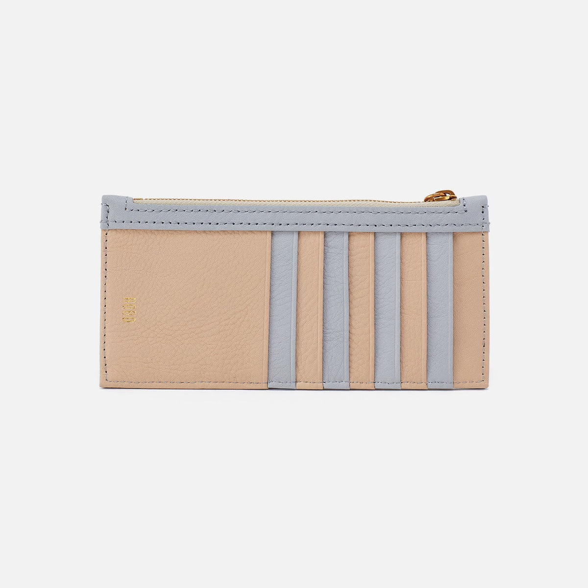 HOBO Carte Card Case In Pebbled Leather - Blue Pearl