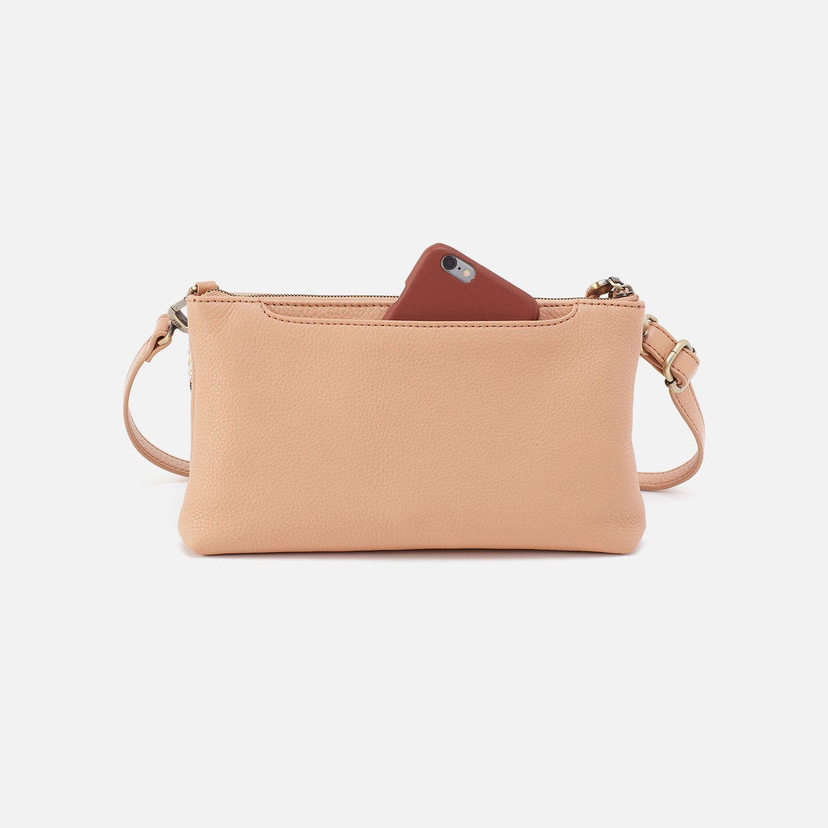 HOBO Darcy Double Crossbody In Pebbled Leather - Porcini