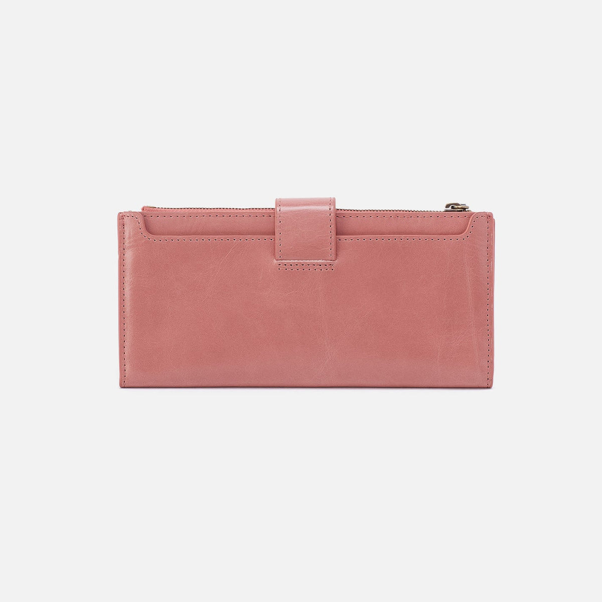 HOBO Dunn Continental Wallet In Polished Leather - Rose