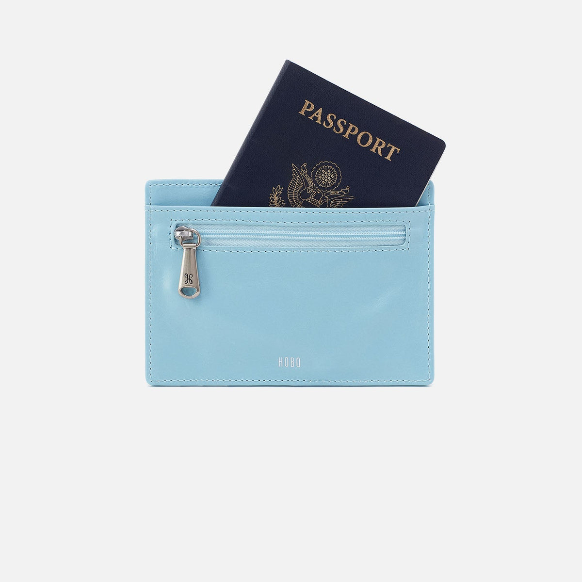 HOBO Euro Slide Card Case In Polished Leather - Stratosphere