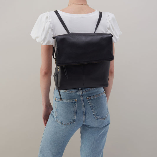 HOBO Grant Backpack In Pebbled Leather - Black