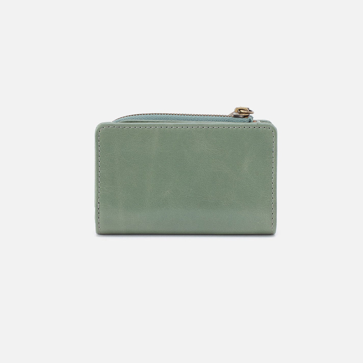 HOBO Jill Card Case In Polished Leather - Jade