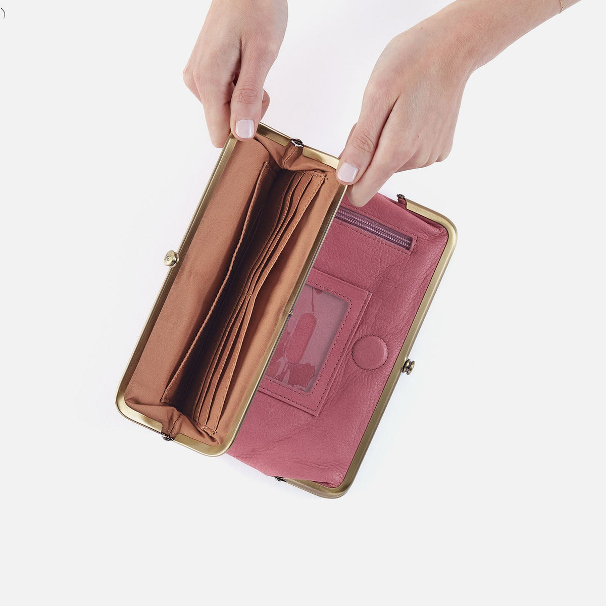 HOBO Lauren Clutch-Wallet In Tooled Embossed Leather - Mauve Tooled Emboss