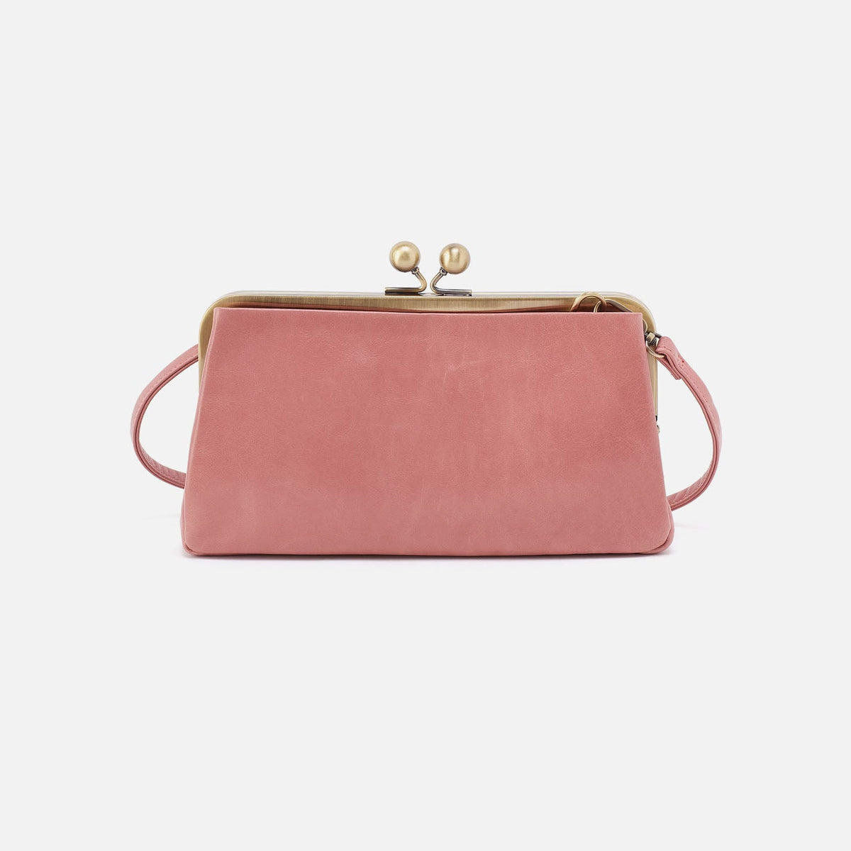 HOBO Lauren Frame Crossbody In Polished Leather - Rose