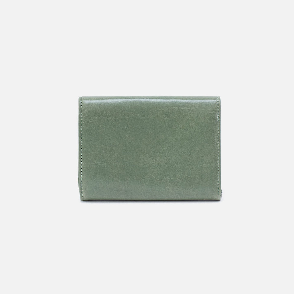 HOBO Robin Compact Wallet In Polished Leather - Jade