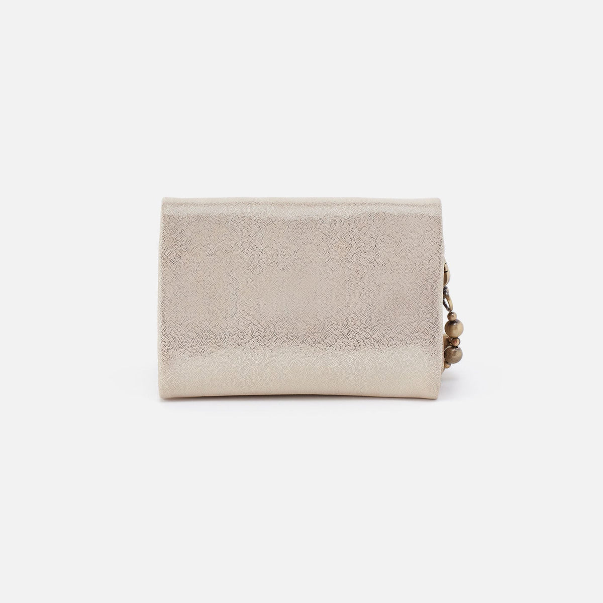 HOBO Ross Bead Wristlet In Metallic Leather - Sand Shimmer
