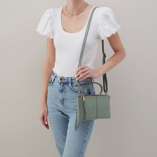 HOBO Sable Crossbody In Polished Leather - Jade