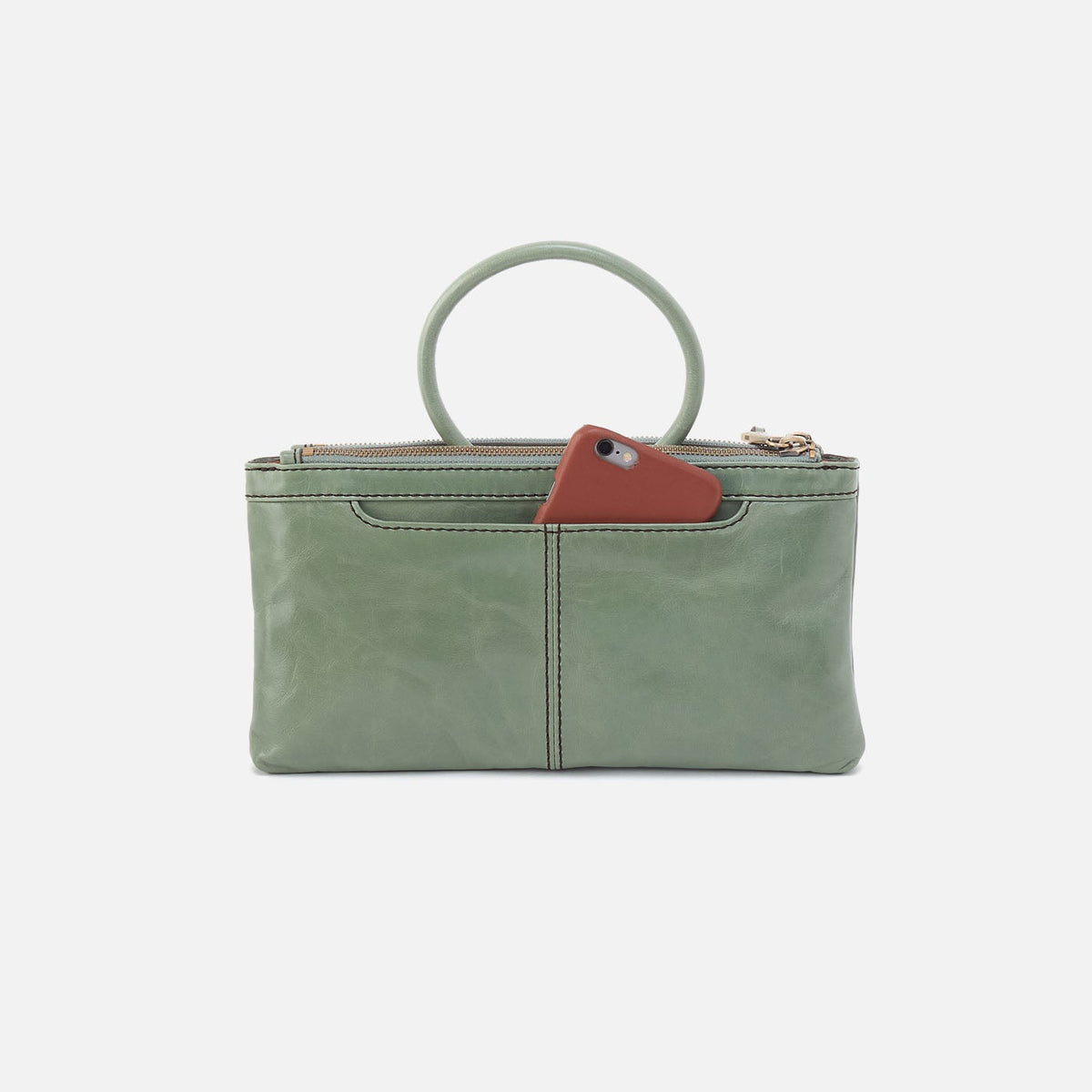 HOBO Sable Crossbody In Polished Leather - Jade