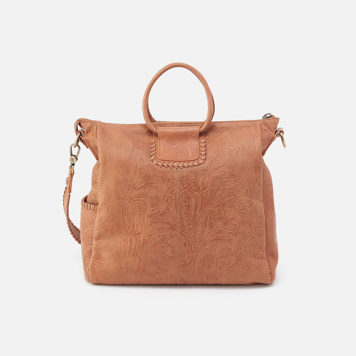 HOBO Sheila Large Satchel In Tooled Embossed Leather - Saddle Tooled Emboss