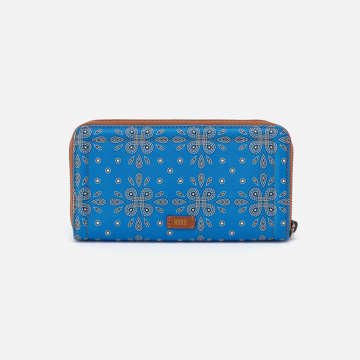 HOBO Soma Large Wallet In Coated Canvas - Blue Journey Bandana