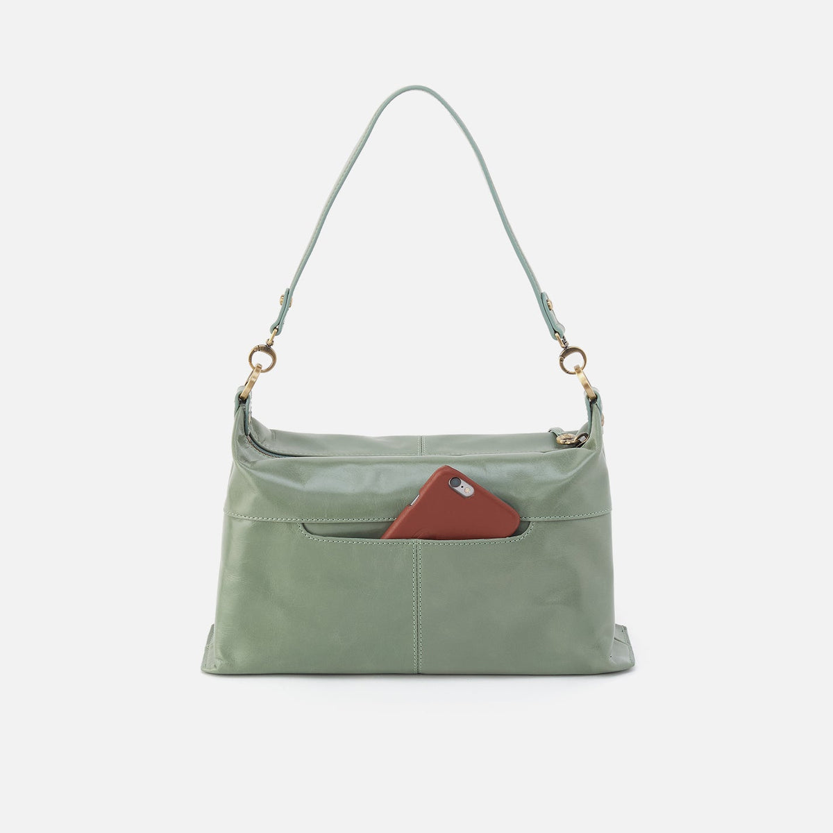 HOBO Avon Shoulder Bag In Polished Leather - Jade