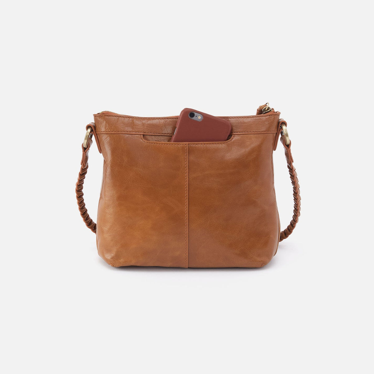 HOBO Lasso Medium Crossbody In Polished Leather - Truffle