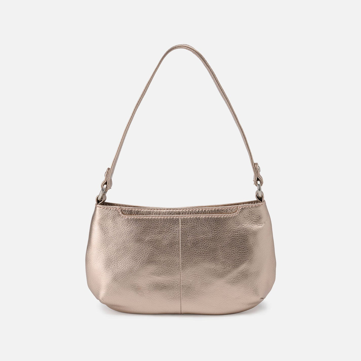 HOBO Pier Baguette In Metallic Leather - Cameo Quartz