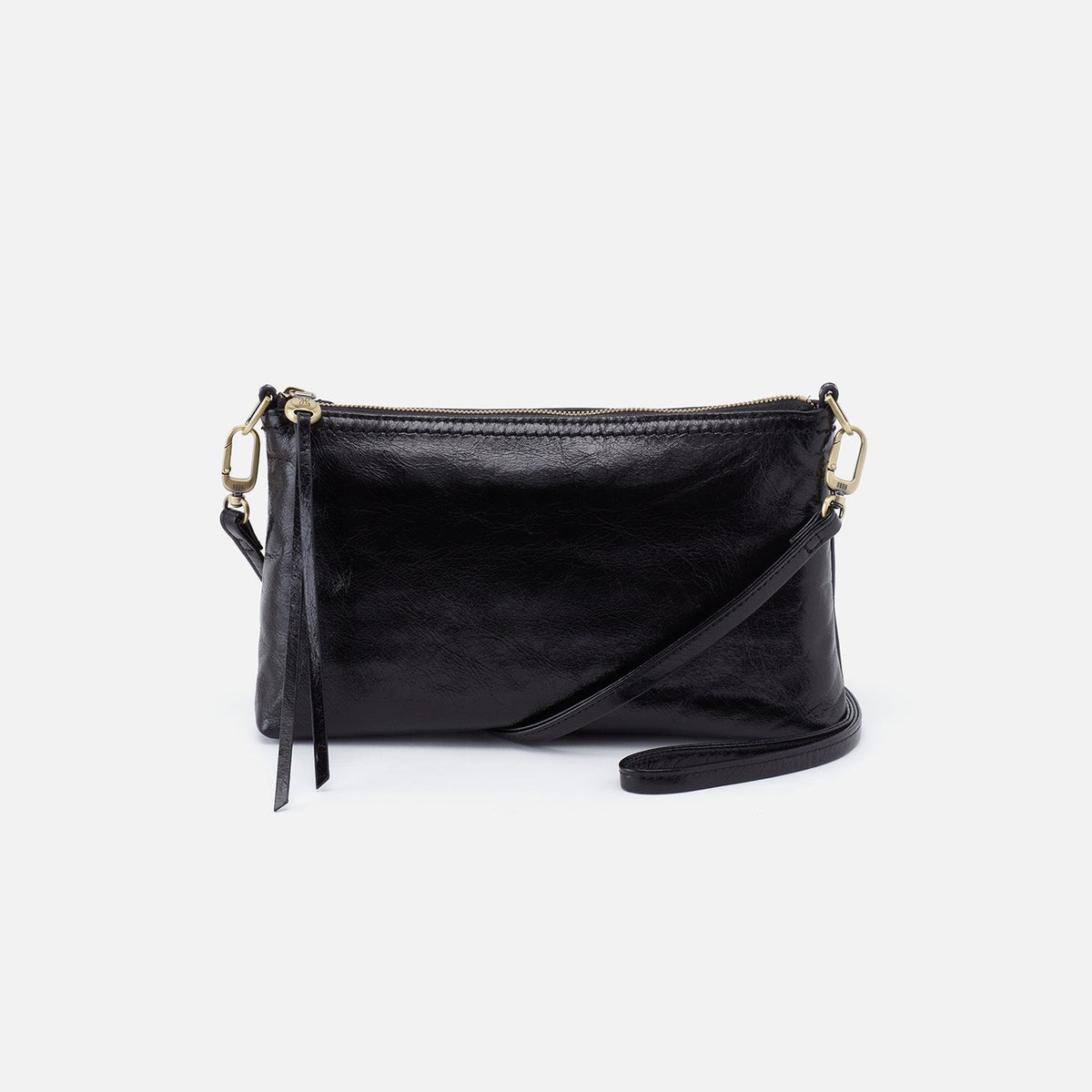 HOBO Darcy Crossbody In Polished Leather - Black
