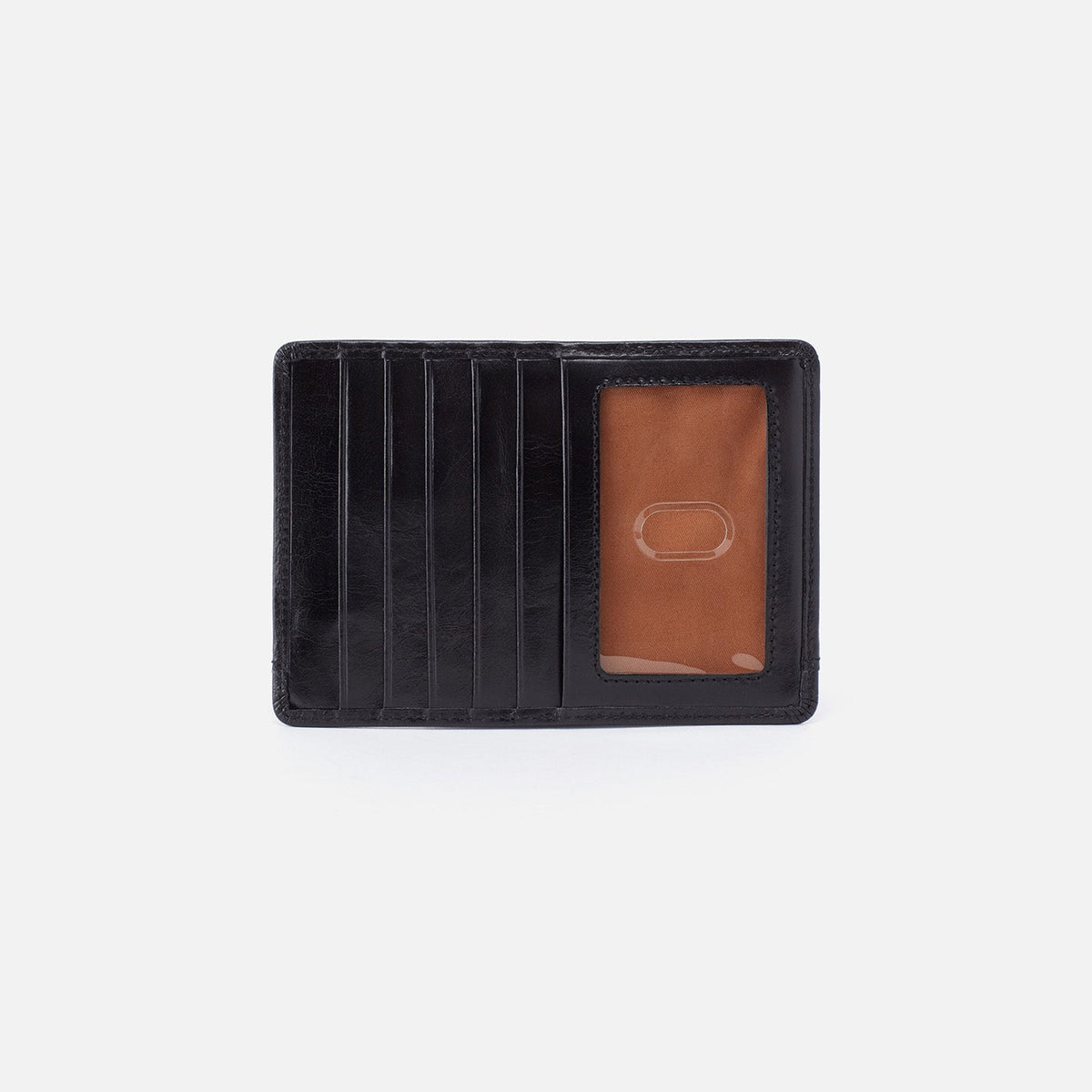 HOBO Euro Slide Card Case In Polished Leather - Black