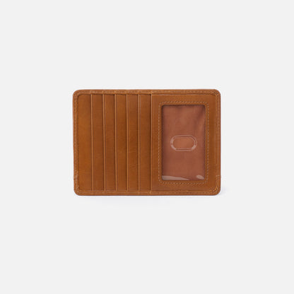 HOBO Euro Slide Card Case In Polished Leather - Truffle