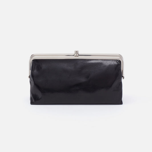 HOBO Lauren Clutch-Wallet In Polished Leather - Black