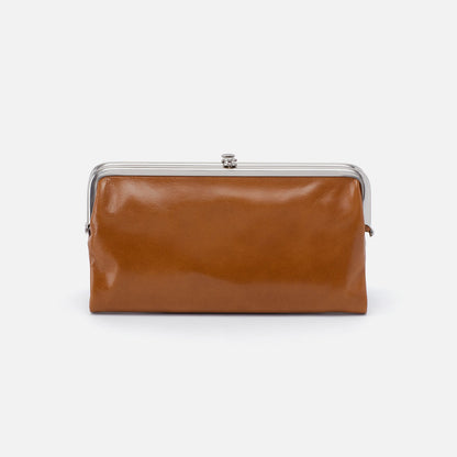 HOBO Lauren Clutch-Wallet In Polished Leather - Truffle