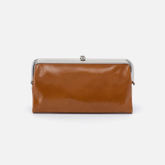 HOBO Lauren Clutch-Wallet In Polished Leather - Truffle