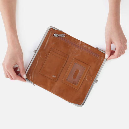 HOBO Lauren Clutch-Wallet In Polished Leather - Truffle