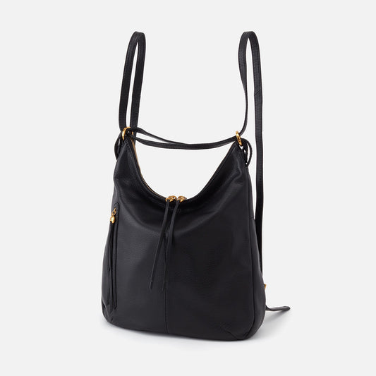 HOBO Merrin Convertible Backpack In Pebbled Leather - Black