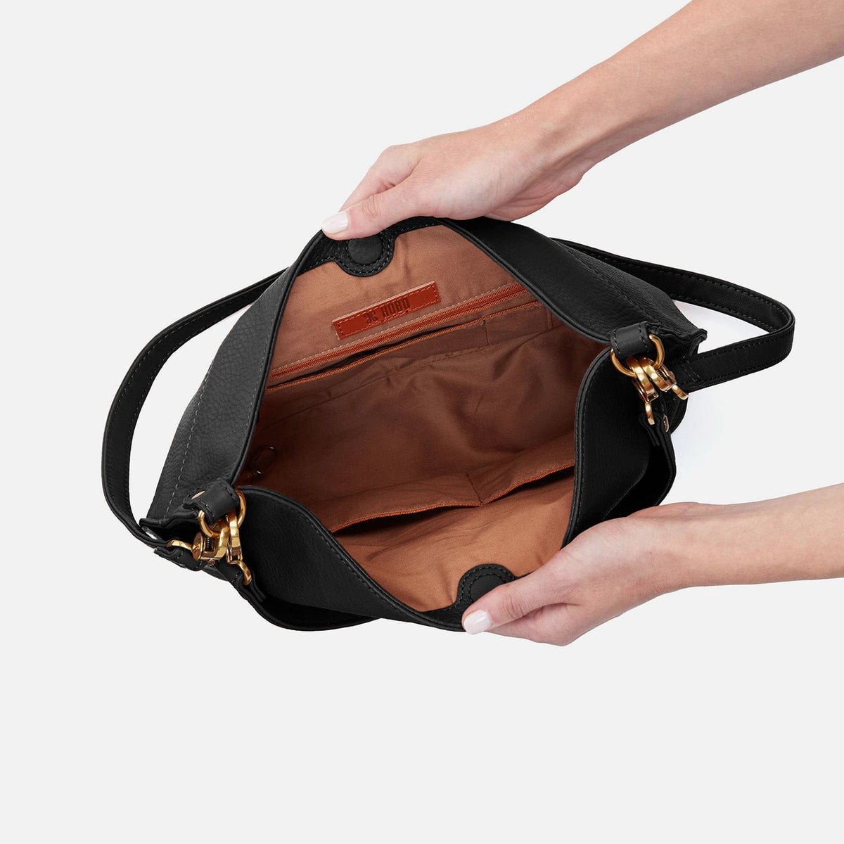 HOBO Pier Shoulder Bag In Pebbled Leather - Black