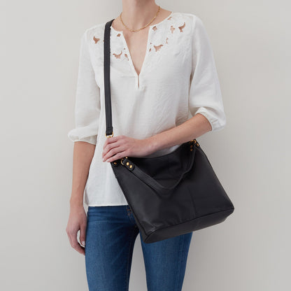HOBO Pier Shoulder Bag In Pebbled Leather - Black
