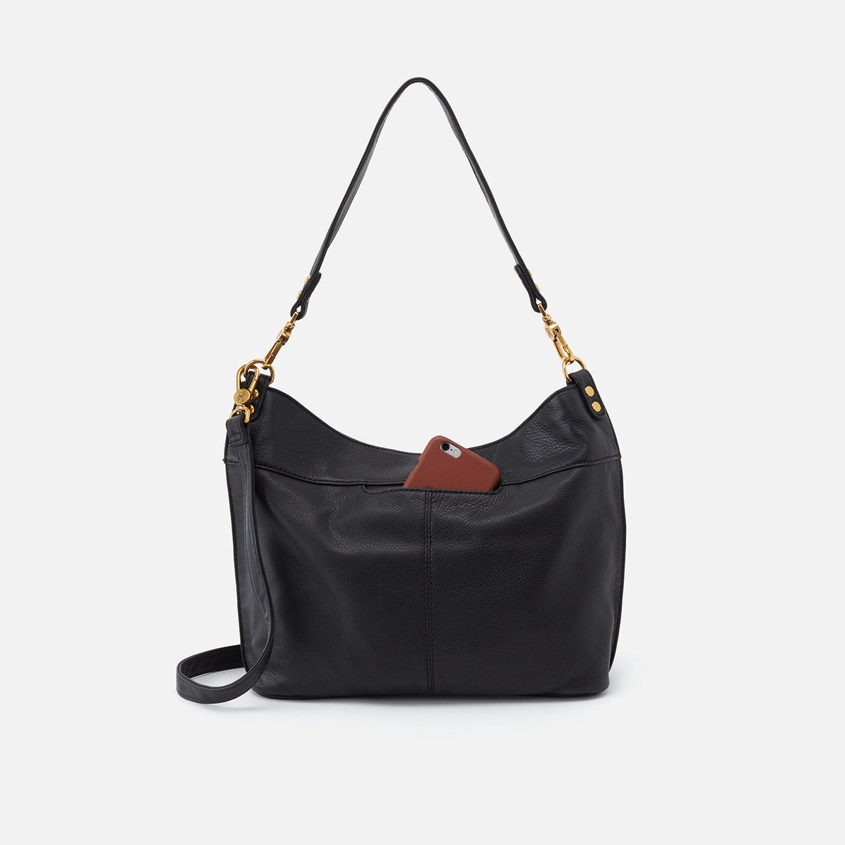HOBO Pier Shoulder Bag In Pebbled Leather - Black