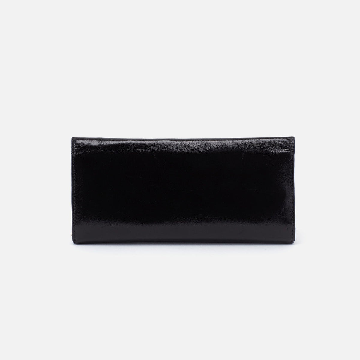 HOBO Rachel Continental Wallet In Polished Leather - Black