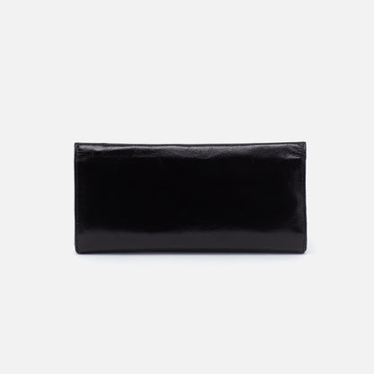 HOBO Rachel Continental Wallet In Polished Leather - Black