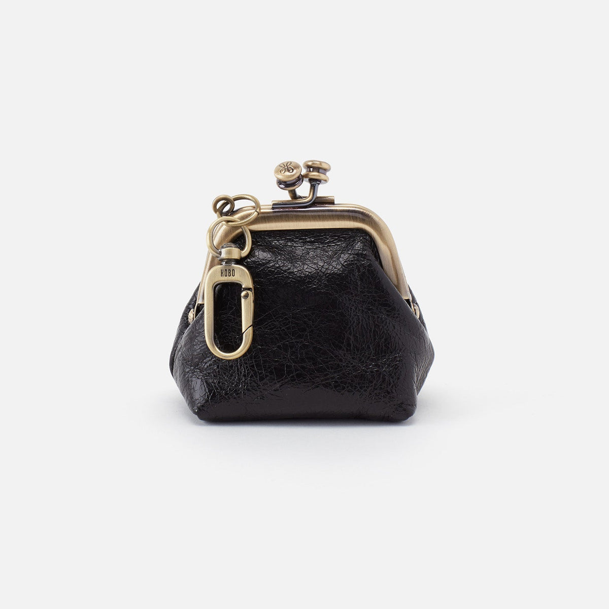 HOBO Run Frame Pouch In Polished Leather - Black