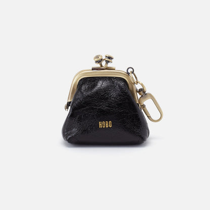 HOBO Run Frame Pouch In Polished Leather - Black