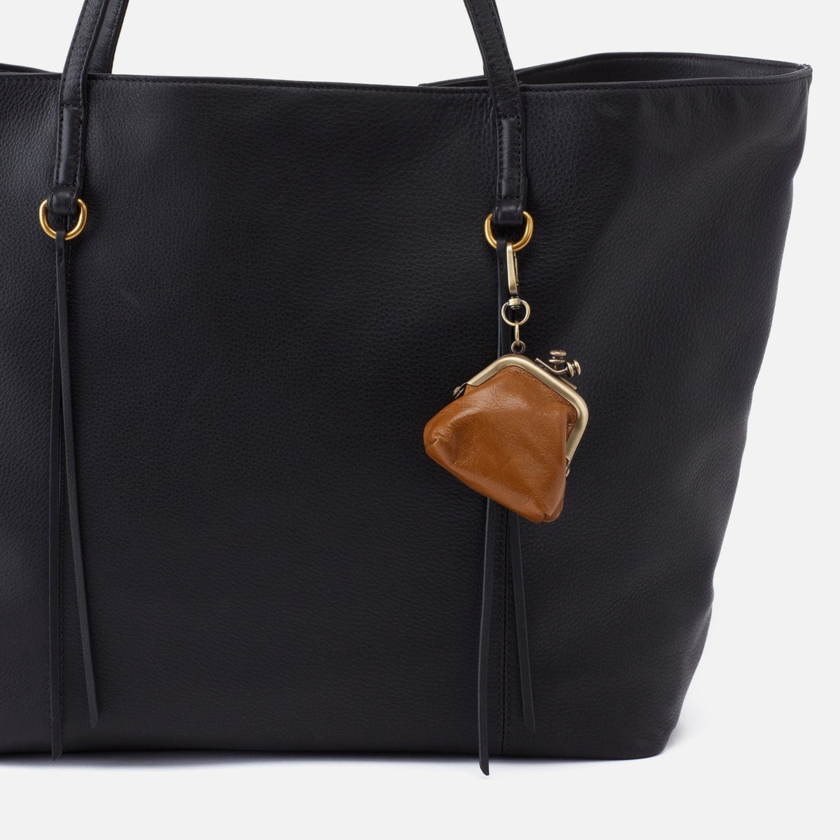 HOBO Run Frame Pouch in Polished Leather - Truffle