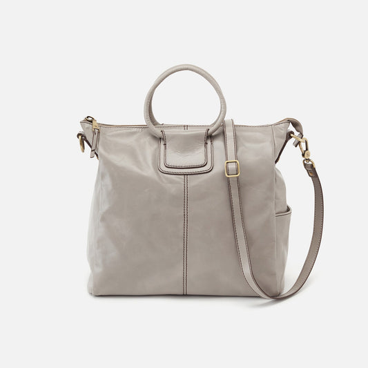 HOBO Sheila Large Satchel in Polished Leather - Driftwood