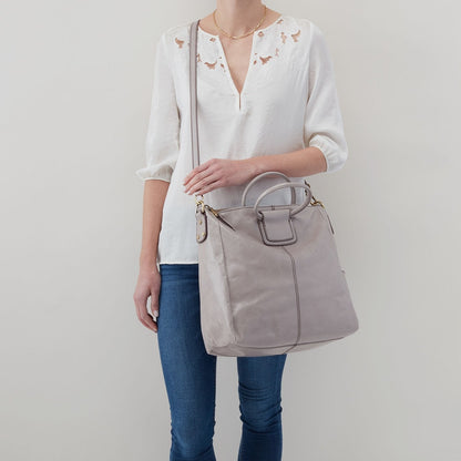HOBO Sheila Large Satchel in Polished Leather - Driftwood