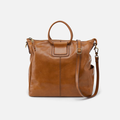 HOBO Sheila Large Satchel in Polished Leather - Truffle