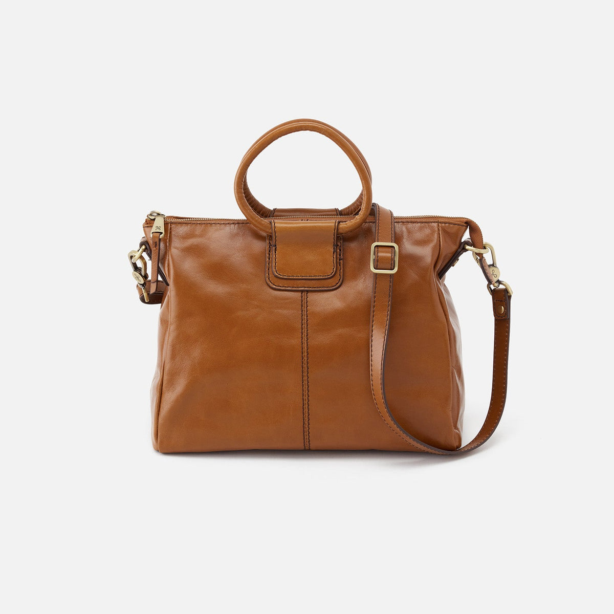 HOBO Sheila Medium Satchel In Polished Leather - Truffle