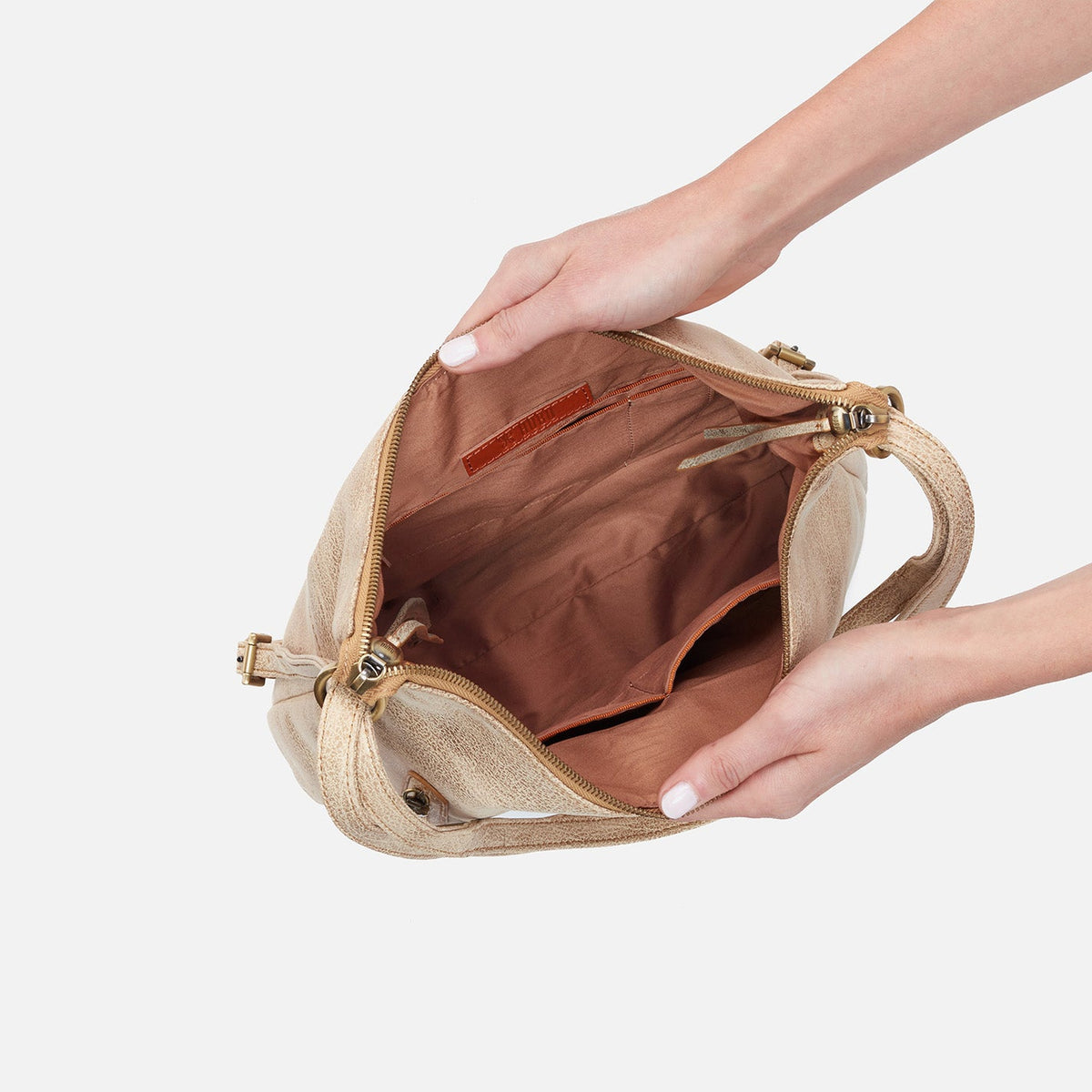 HOBO Merrin Convertible Backpack In Metallic Leather - Gold Leaf