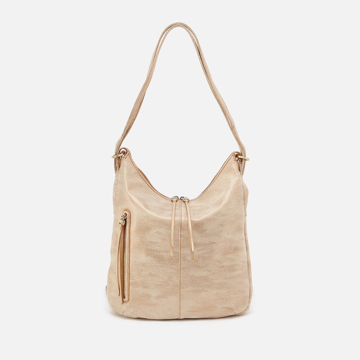HOBO Merrin Convertible Backpack In Metallic Leather - Gold Leaf