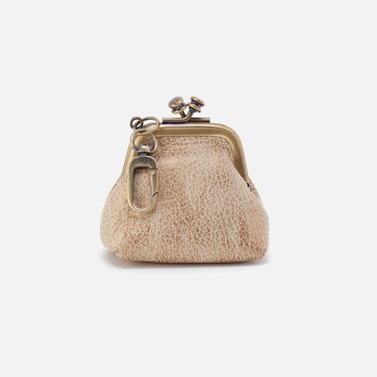 HOBO Run Frame Pouch In Metallic Leather - Gold Leaf