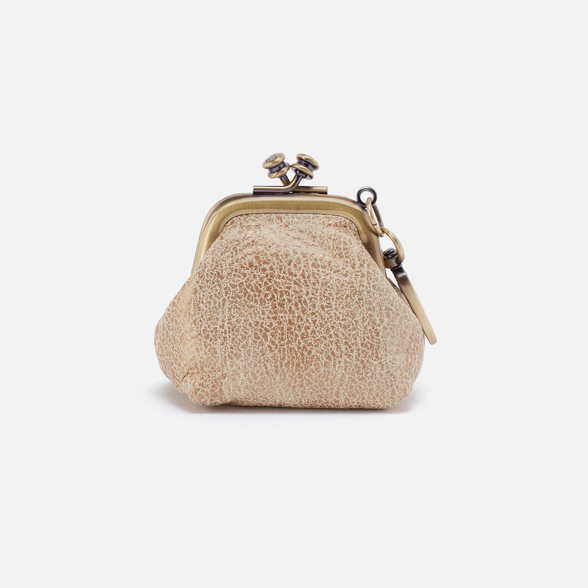 HOBO Run Frame Pouch In Metallic Leather - Gold Leaf