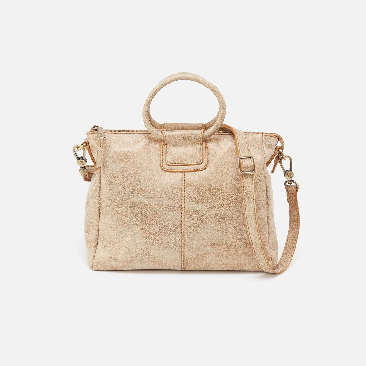 HOBO Sheila Medium Satchel In Metallic Leather - Gold Leaf